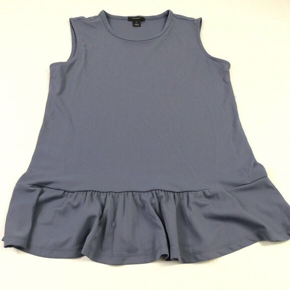 Halogen Womens Peplum Tank Top Blue Lightweight Shirt Scoop Neck Sleeveless XS - Picture 2 of 11